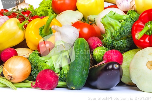 Image of Group of fresh vegetables isolated on white