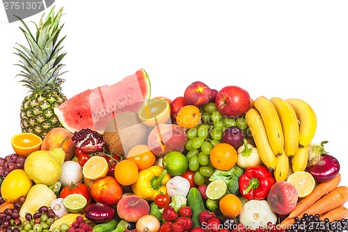 Image of Group of fresh vegetables isolated on white