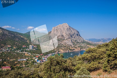 Image of Summer view seacoast. Sudak beach. Black Sea, Ukraine