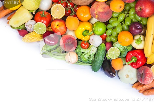 Image of Huge group of fresh vegetables and fruits