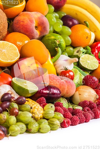 Image of Group of fresh vegetables isolated on white