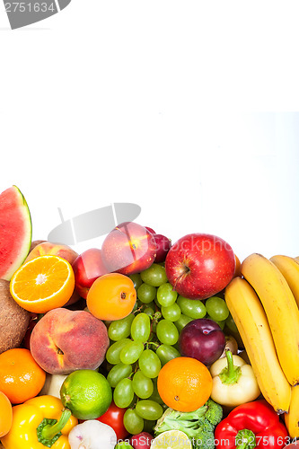 Image of Group of fresh vegetables isolated on white