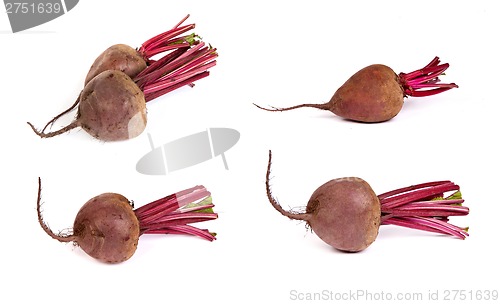 Image of set of Fresh red beet isolated on  white