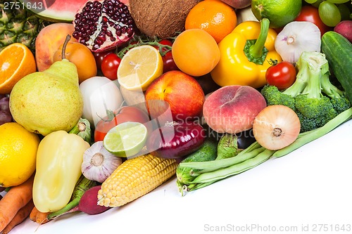 Image of Huge group of fresh vegetables and fruits