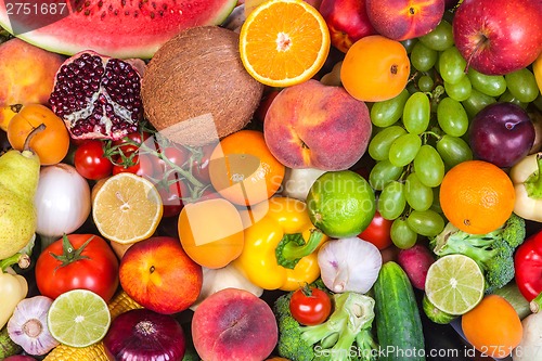 Image of Group of fresh vegetables isolated on white