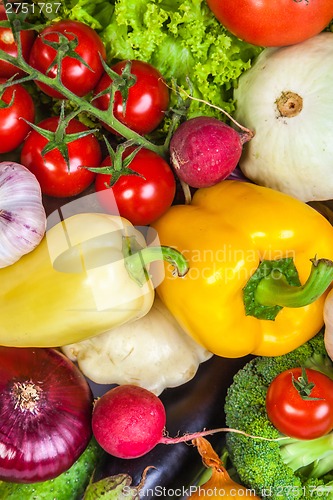 Image of Group of fresh vegetables isolated on a white background
