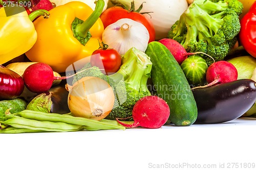 Image of Group of fresh vegetables isolated on white
