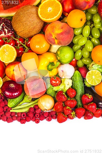Image of Group of fresh vegetables isolated on white