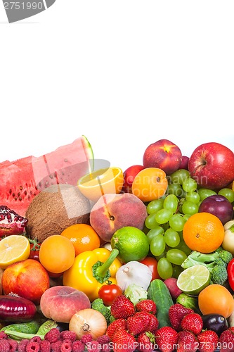 Image of Huge group of fresh vegetables and fruits