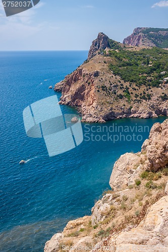 Image of Summer view seacoast. Sudak beach. Black Sea, Ukraine