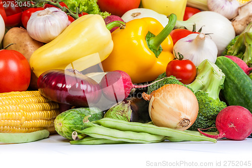 Image of Group of fresh vegetables isolated on white