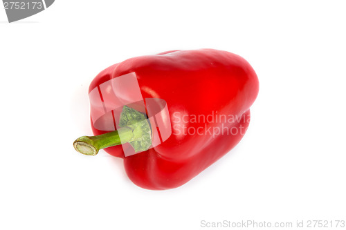 Image of A red bell sweet pepper isolated on white