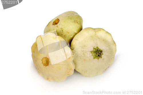 Image of White Pattypan Squash isolated on white