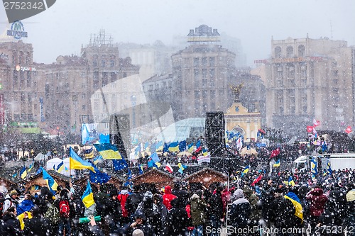 Image of Protest on Euromaydan in Kiev against the president Yanukovych
