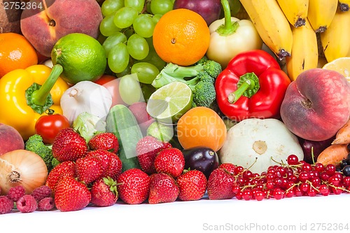 Image of Huge group of fresh vegetables and fruits