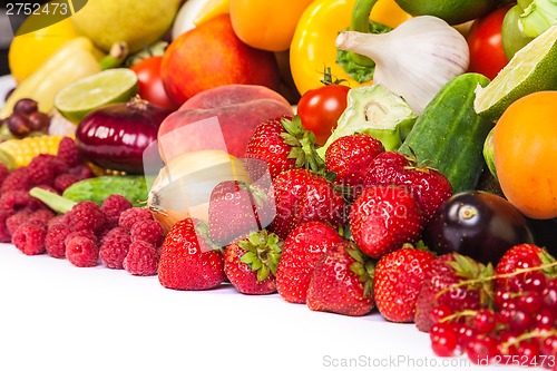 Image of Group of fresh vegetables isolated on white