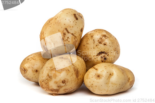 Image of Group of potatoes isolated on white
