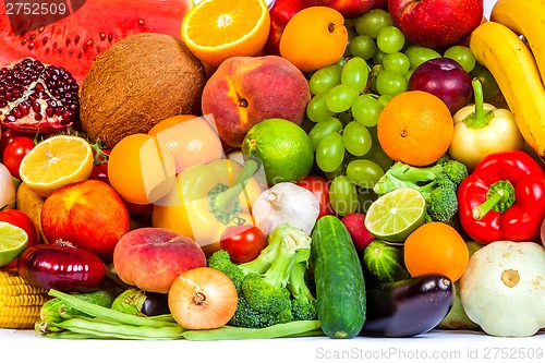 Image of Group of fresh vegetables isolated on white