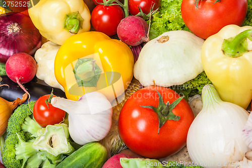 Image of Group of fresh vegetables isolated on white