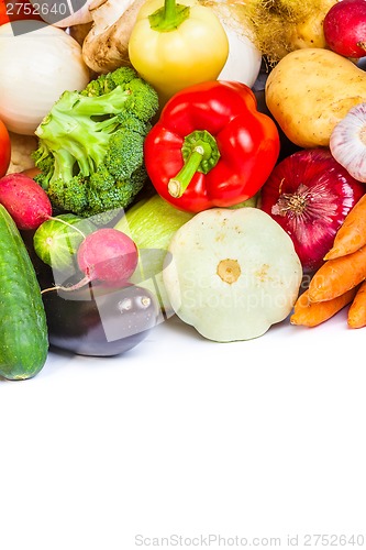 Image of Group of fresh vegetables isolated on white