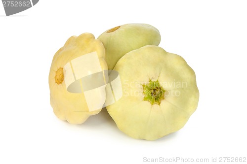 Image of White Pattypan Squash isolated on white