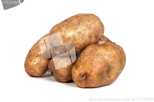 Image of Group of potatoes isolated on white