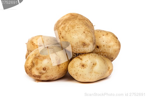 Image of Group of potatoes isolated on white