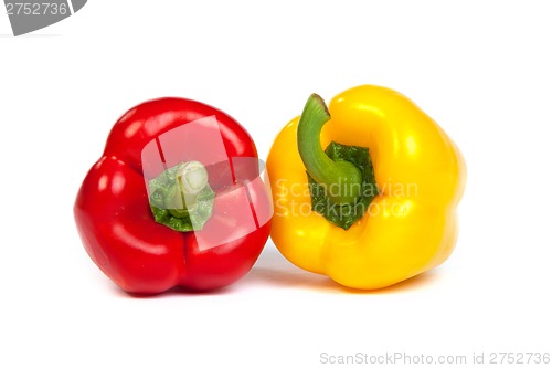 Image of Group of seet bell peppers isolated on white