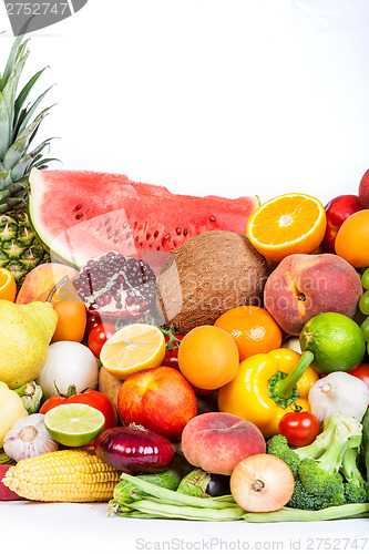 Image of Group of fresh vegetables isolated on white