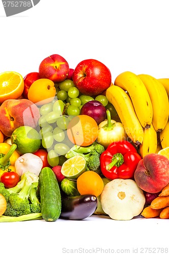 Image of Group of fresh vegetables isolated on white