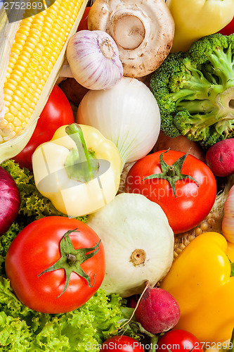 Image of Group of fresh vegetables isolated on white