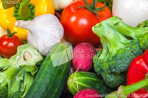 Image of Group of fresh vegetables isolated on a white background