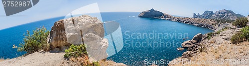 Image of Summer view seacoast. Sudak beach. Black Sea, Ukraine