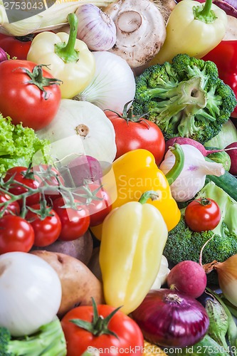 Image of Group of fresh vegetables isolated on white