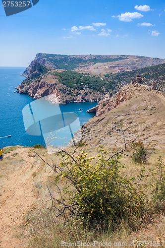 Image of Summer view seacoast. Sudak beach. Black Sea, Ukraine