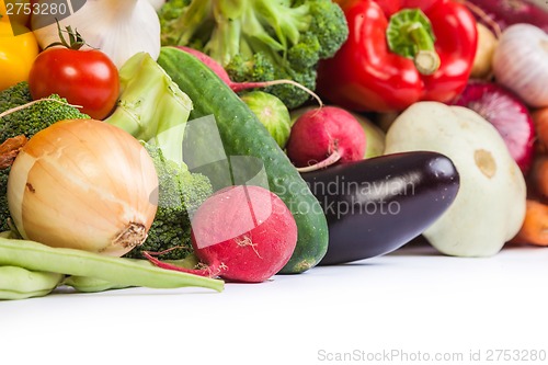 Image of Group of fresh vegetables isolated on white