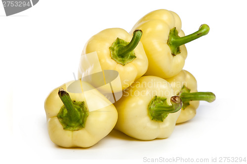 Image of Group of seet bell peppers isolated on white