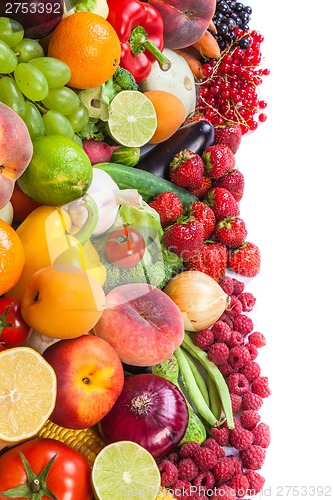 Image of Huge group of fresh vegetables and fruits