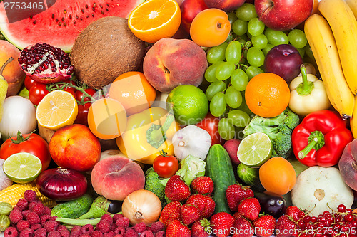 Image of Group of fresh vegetables isolated on white