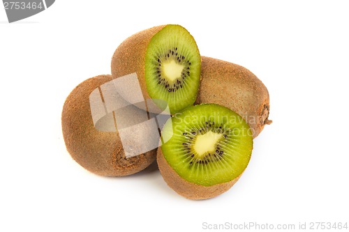Image of Kiwi cut in half isolated on white