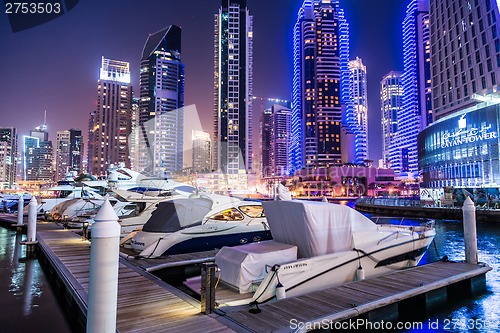 Image of Dubai Marina cityscape, UAE