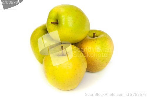 Image of A shiny green apple isolated on white
