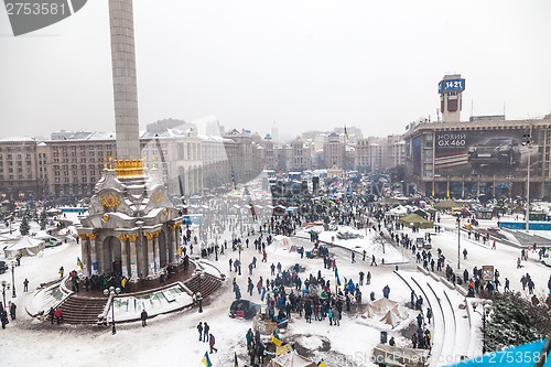 Image of Protest on Euromaydan in Kiev against the president Yanukovych