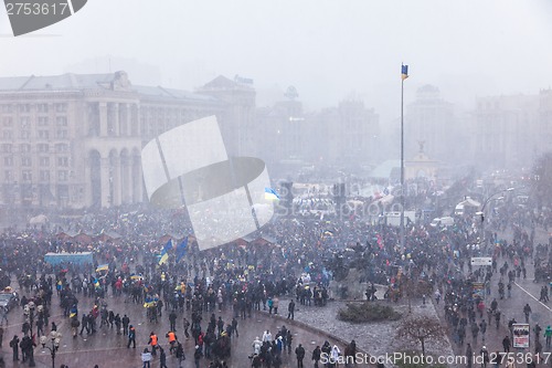 Image of Protest on Euromaydan in Kiev against the president Yanukovych