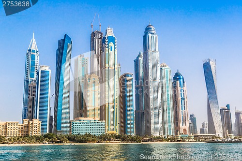 Image of Dubai Marina cityscape, UAE