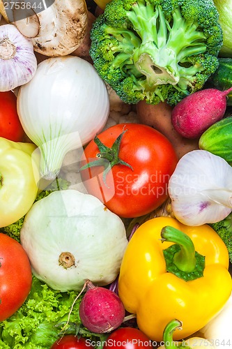 Image of Group of fresh vegetables isolated on a white background