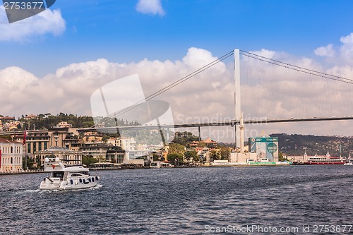 Image of Ataturk Bridge is a first suspension bridge over the Bosphorus S