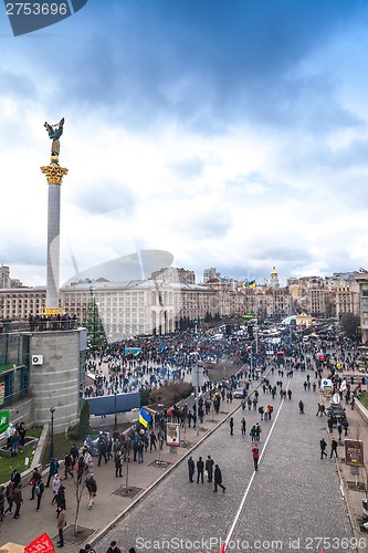 Image of Protest on Euromaydan in Kiev against the president Yanukovych