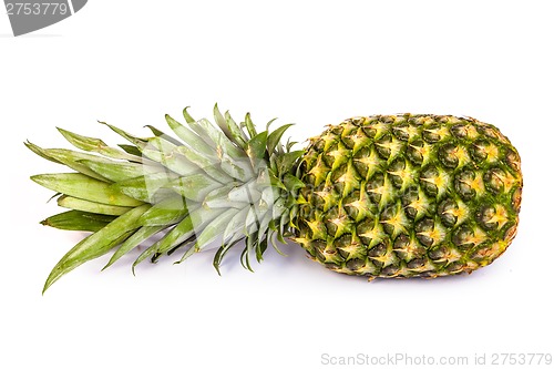 Image of Single pineapple isolated on white