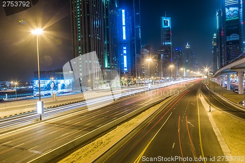 Image of Dubai Dowtown at ngiht, United Arab Emirates